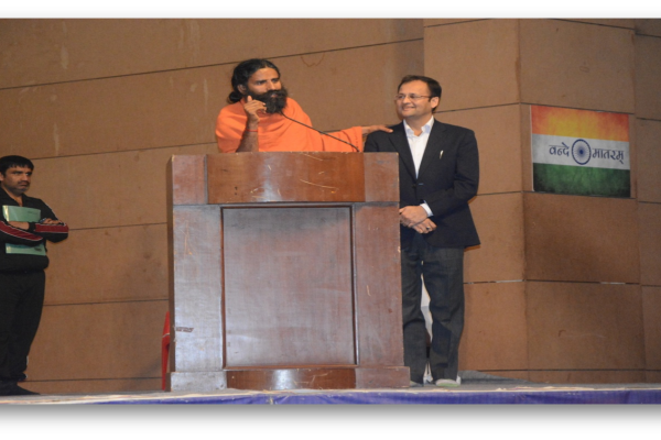 Mr Anand during “Patanjali Yogpeeth” social campaign