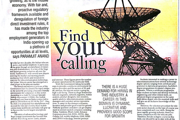 PRESS RELEASE IN “THE PIONEER” ON TELECOM INDUST